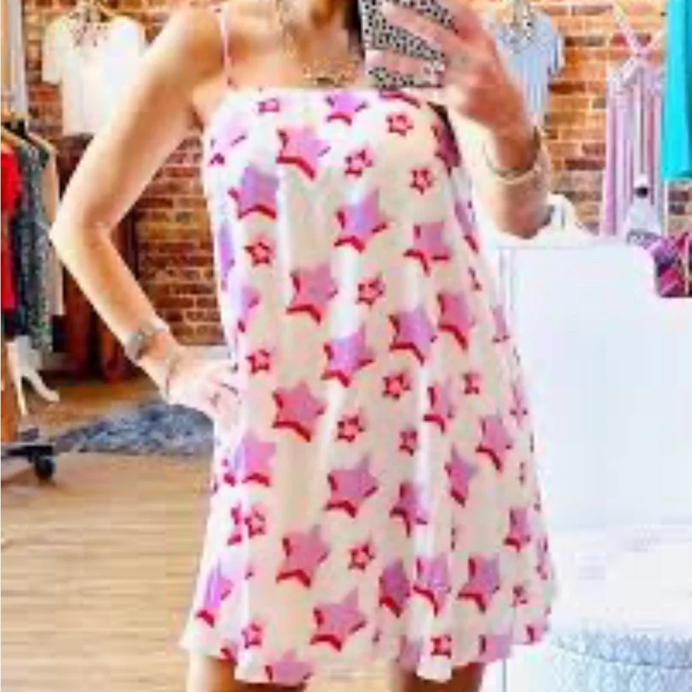 Buddy Love Starry Pink and Red Womens Mini Dress - Picture 1 of 6